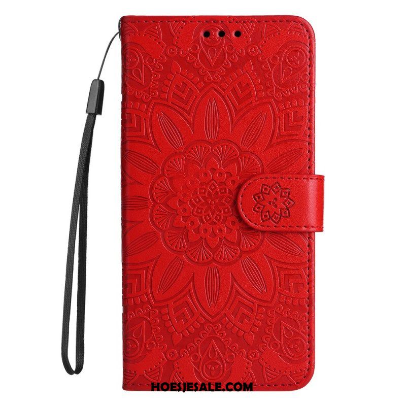Leren Hoesje voor Xiaomi Redmi Note 12 Pro Plus Met Ketting Mandala-decoratie Met Riem