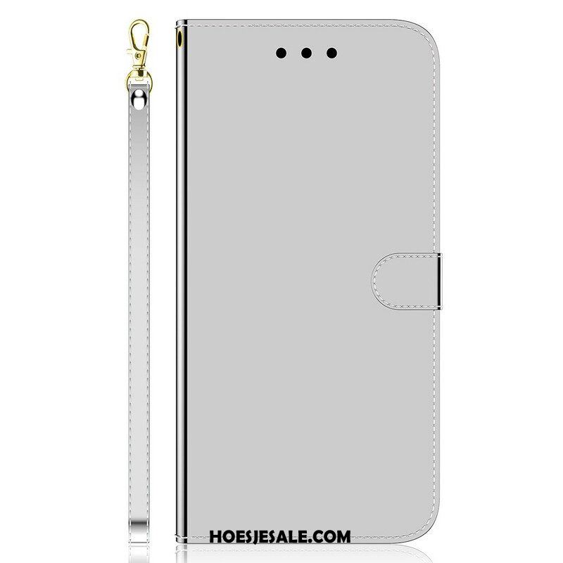 Leren Hoesje voor iPhone 13 Mini Spiegelhoes Van Imitatieleer