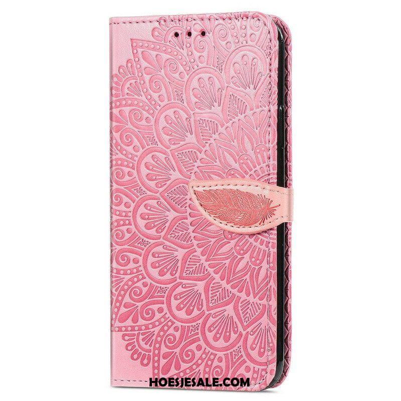 Leren Hoesje voor iPhone 13 Mini Stammen Bladeren