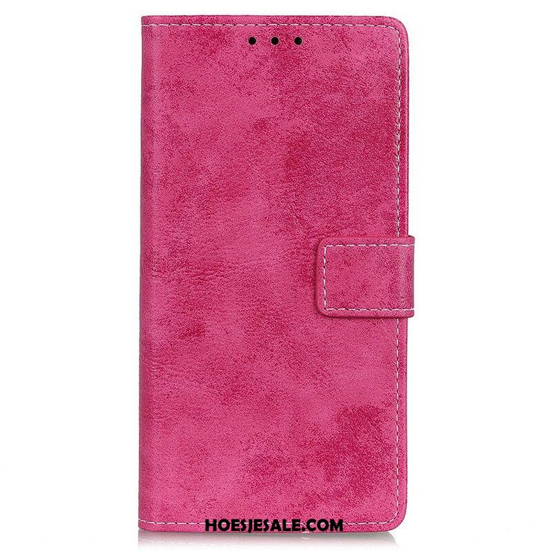 Leren Hoesje voor iPhone 13 Pro Max Vintage Leereffect