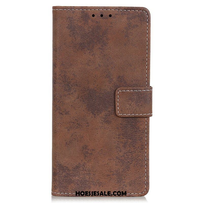 Leren Hoesje voor iPhone 13 Pro Max Vintage Leereffect