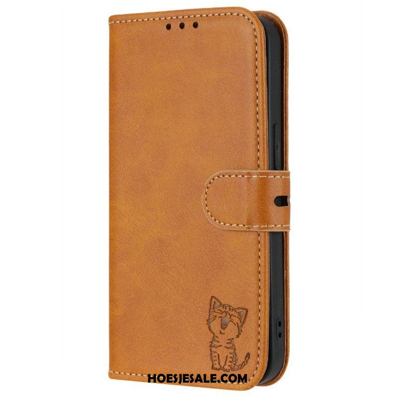 Leren Hoesje voor iPhone 14 Katje