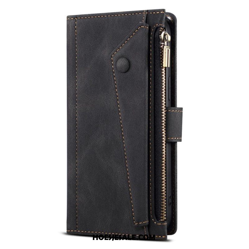 Leren Hoesje voor iPhone 14 Met Ritssluiting