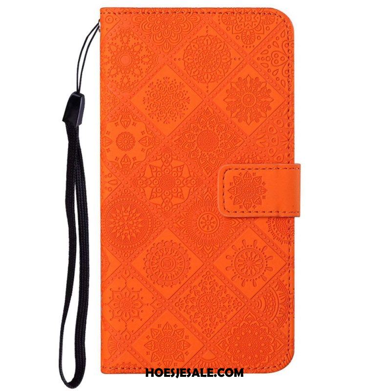 Leren Hoesje voor iPhone 14 Plus Tapijt Patroon