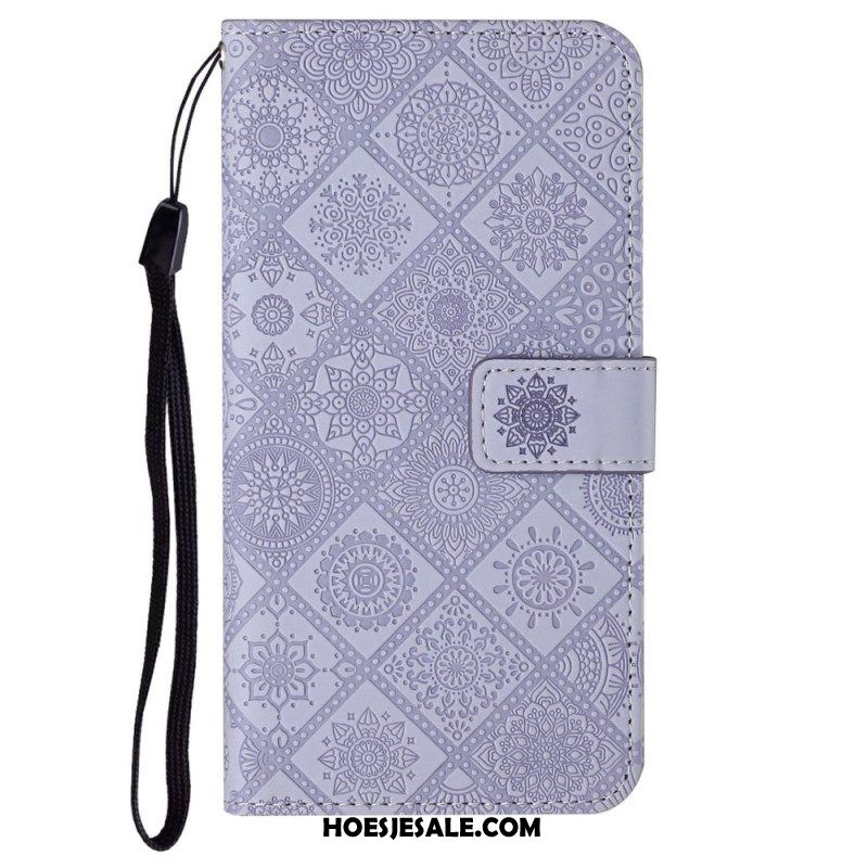 Leren Hoesje voor iPhone 14 Plus Tapijt Patroon