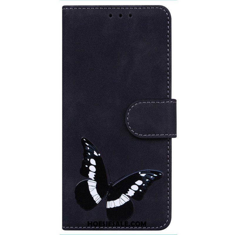 Leren Hoesje voor iPhone 14 Pro Vlinder Elegantie