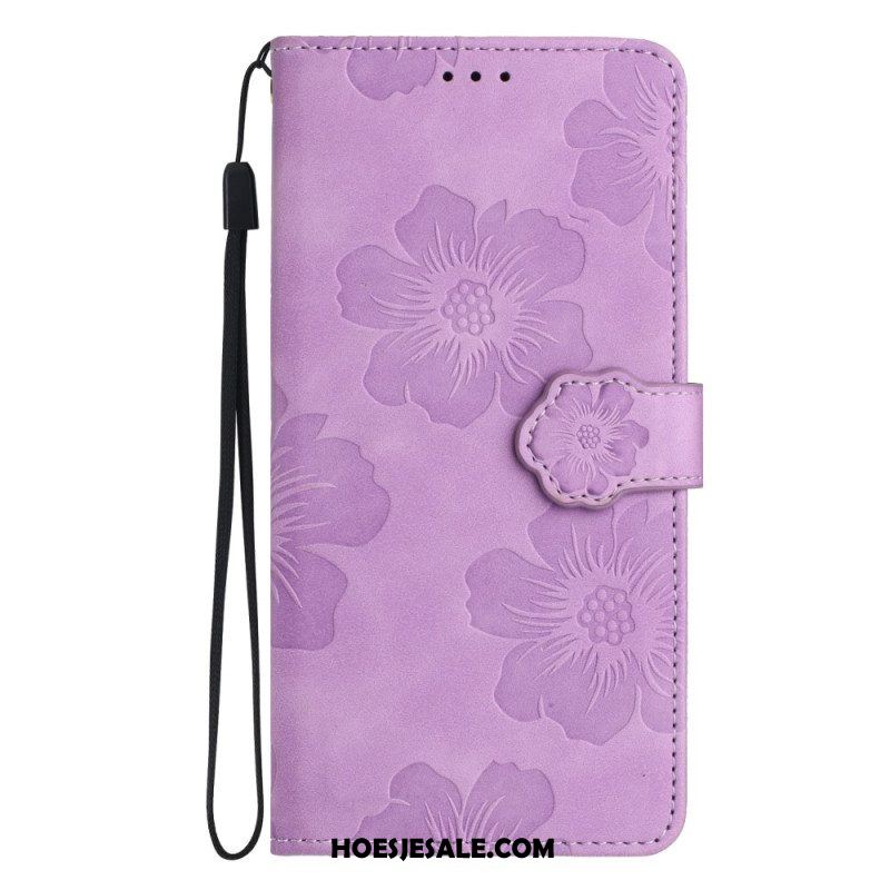 Leren Hoesje voor iPhone 15 Bloemenprint