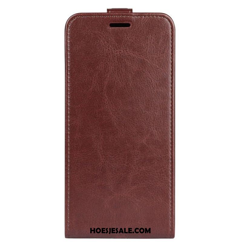 Leren Hoesje voor iPhone 15 Folio-hoesje Verticale Klep