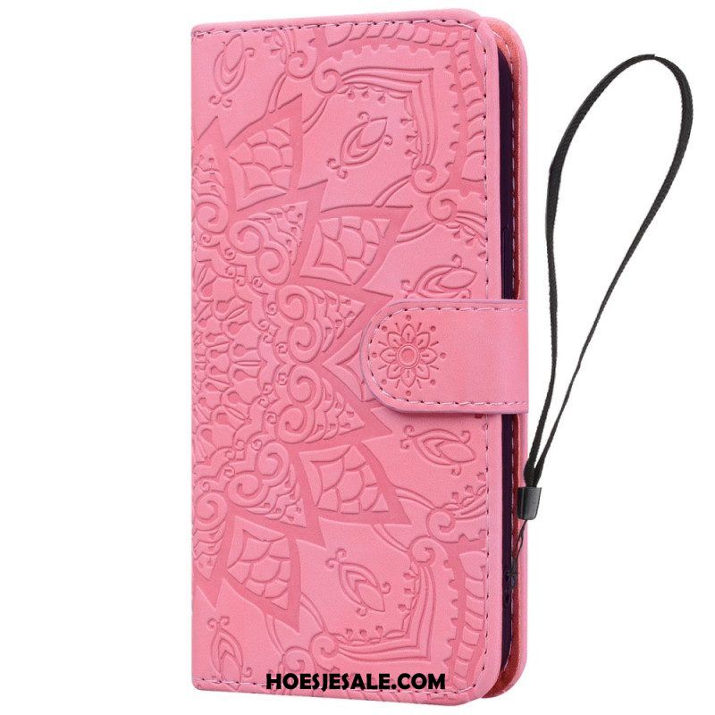 Leren Hoesje voor iPhone 15 Pro Max Mandala-print