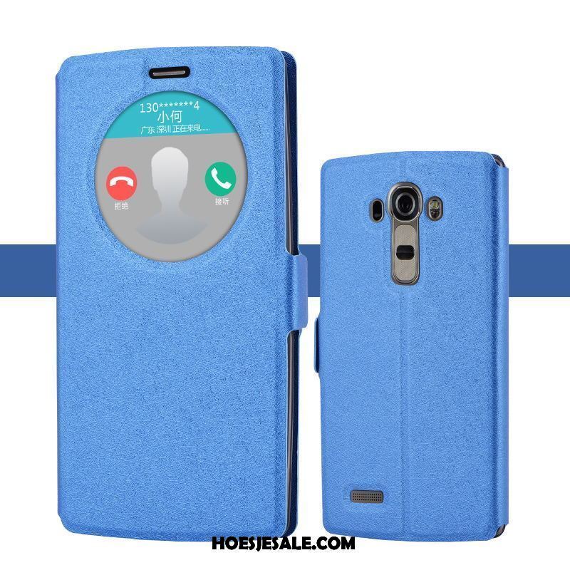 Lg G4 Hoesje Bescherming Hoes Leren Etui Blauw Trend Sale