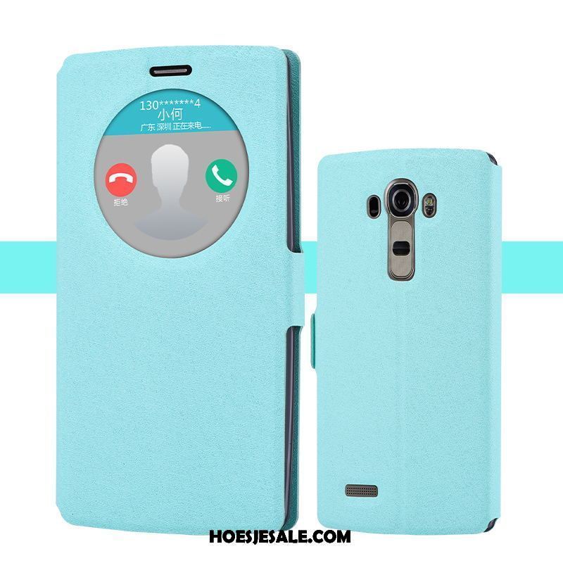 Lg G4 Hoesje Bescherming Hoes Leren Etui Blauw Trend Sale