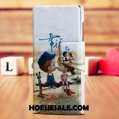 Lg G4 Hoesje Hoes Mobiele Telefoon Bescherming Blauw Leren Etui Korting