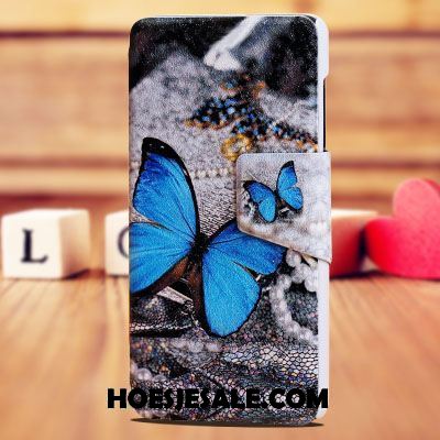 Lg G4 Hoesje Hoes Mobiele Telefoon Bescherming Blauw Leren Etui Korting