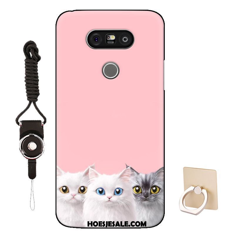 Lg G5 Hoesje Roze Blauw Siliconen Hoes Kat Goedkoop