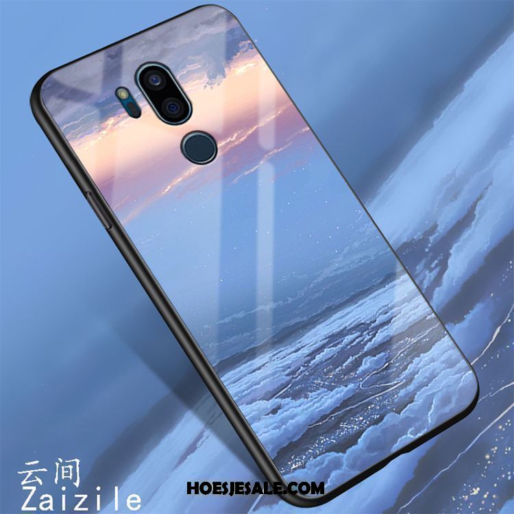 Lg G7 Thinq Hoesje Trend Siliconen Glas Blauw Spotprent Korting