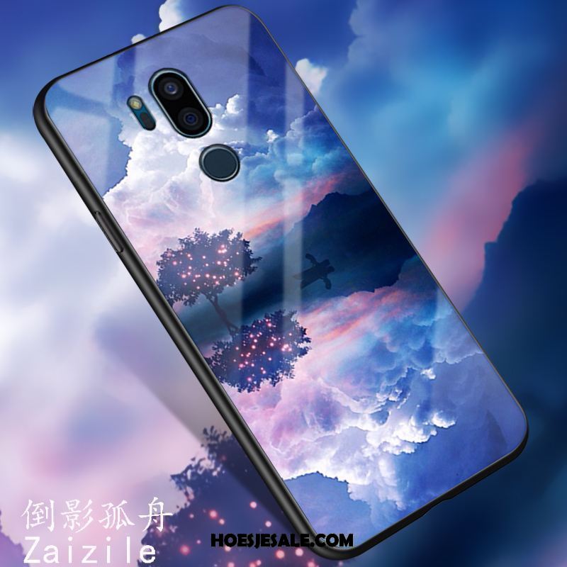 Lg G7 Thinq Hoesje Trend Siliconen Glas Blauw Spotprent Korting