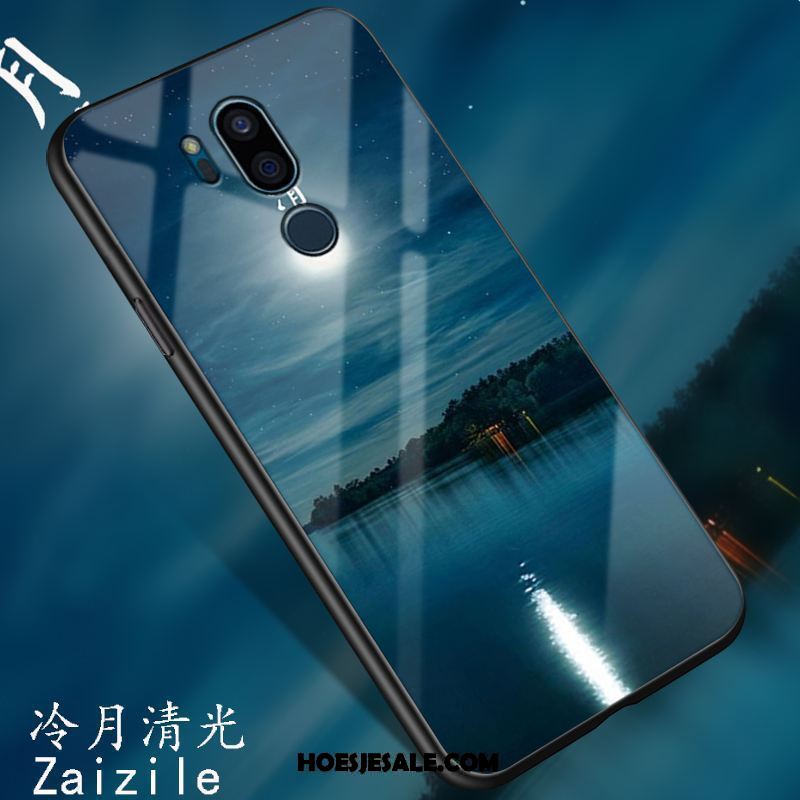 Lg G7 Thinq Hoesje Trend Siliconen Glas Blauw Spotprent Korting