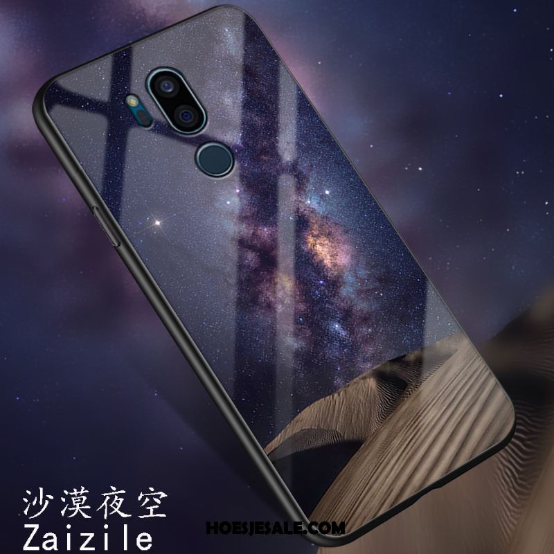 Lg G7 Thinq Hoesje Trend Siliconen Glas Blauw Spotprent Korting