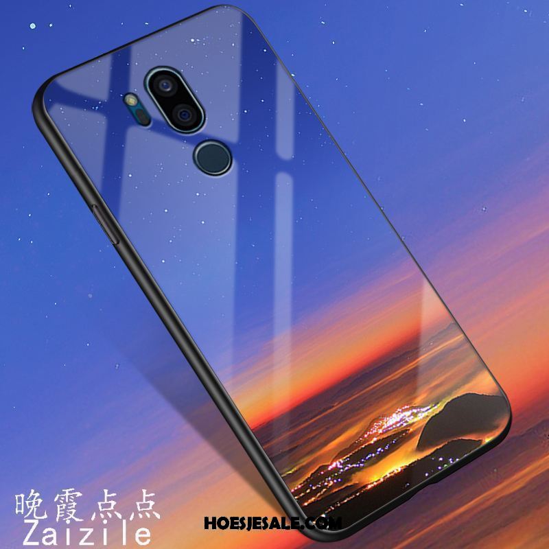 Lg G7 Thinq Hoesje Trend Siliconen Glas Blauw Spotprent Korting