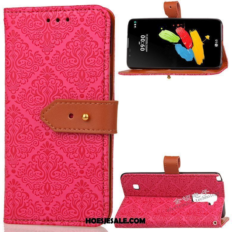 Lg K11 Hoesje Leren Etui Mobiele Telefoon Ondersteuning Rood Roze Aanbiedingen