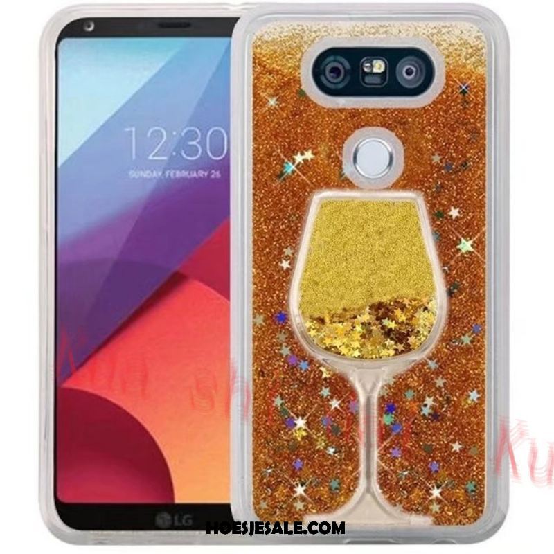 Lg V30 Hoesje Anti-fall Goud Siliconen Mobiele Telefoon Vloeistof Goedkoop