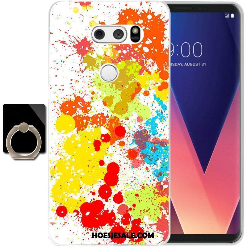 Lg V30 Hoesje Doorzichtig Zacht All Inclusive Geel Hoes Online