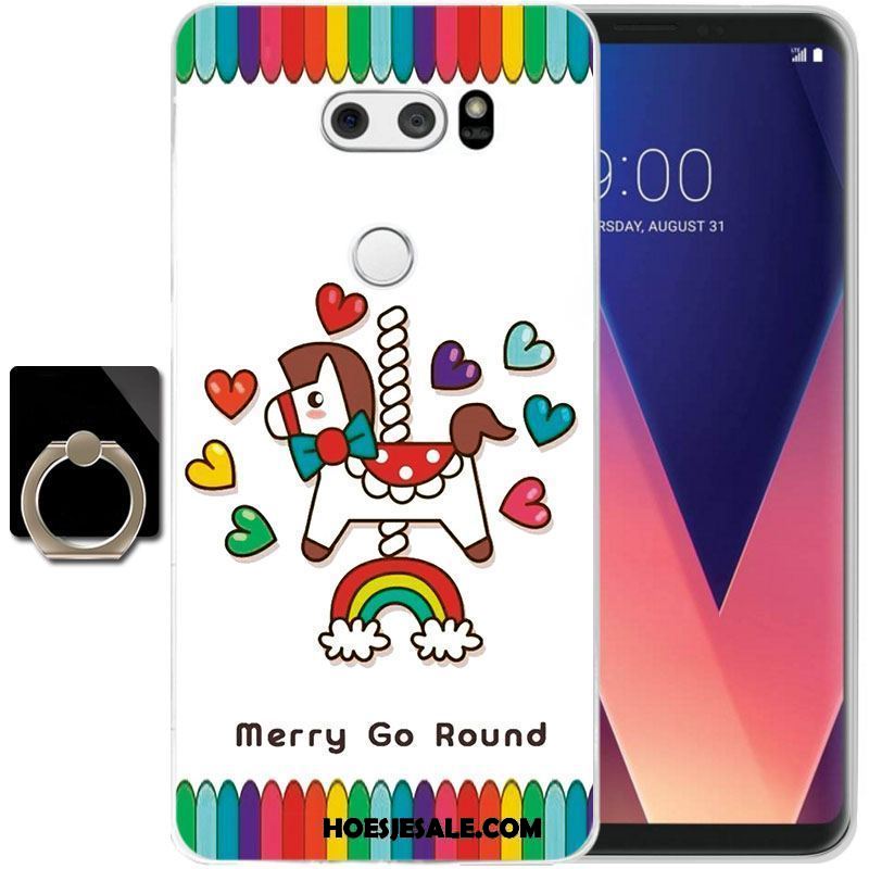 Lg V30 Hoesje Doorzichtig Zacht All Inclusive Geel Hoes Online