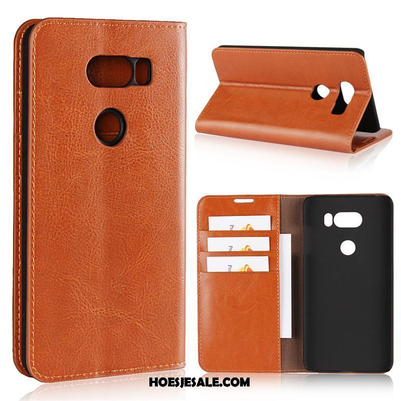 Lg V30 Hoesje Leren Etui Ondersteuning All Inclusive Anti-fall Mobiele Telefoon Sale