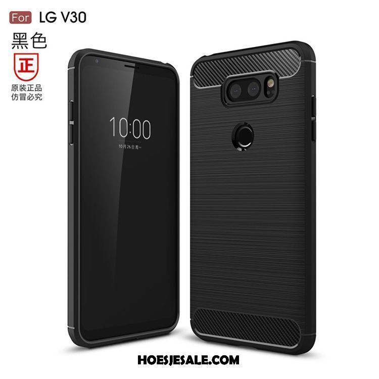 Lg V30 Hoesje Siliconen Bedrijf Anti-fall Fiber Hoes Korting