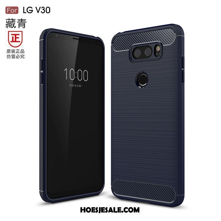 Lg V30 Hoesje Siliconen Bedrijf Anti-fall Fiber Hoes Korting