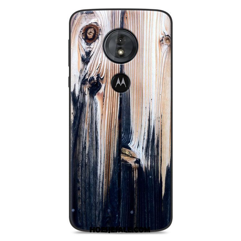 Moto E5 Hoesje Hoes Bescherming Scheppend Houtnerf Mobiele Telefoon Winkel