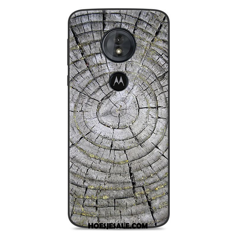 Moto E5 Hoesje Hoes Bescherming Scheppend Houtnerf Mobiele Telefoon Winkel