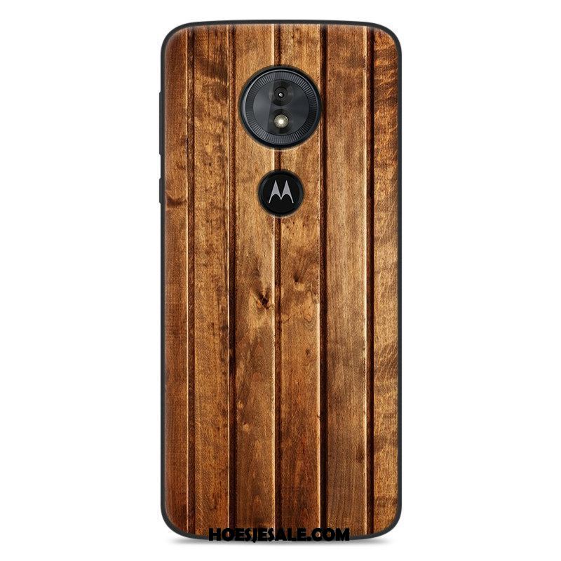 Moto E5 Hoesje Hoes Bescherming Scheppend Houtnerf Mobiele Telefoon Winkel