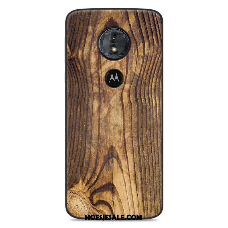 Moto E5 Hoesje Hoes Bescherming Scheppend Houtnerf Mobiele Telefoon Winkel