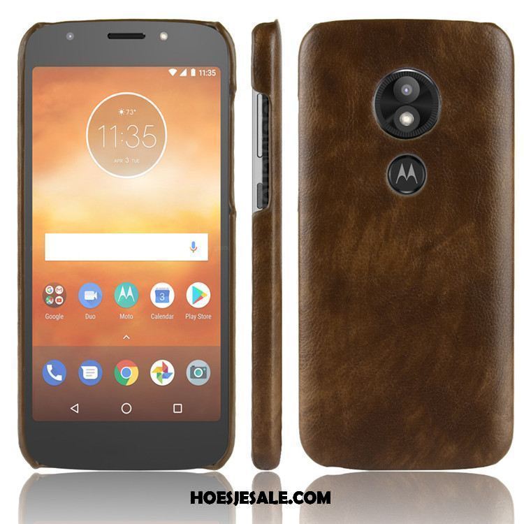 Moto E5 Hoesje Leer Vintage Hoes Bescherming Kwaliteit Goedkoop