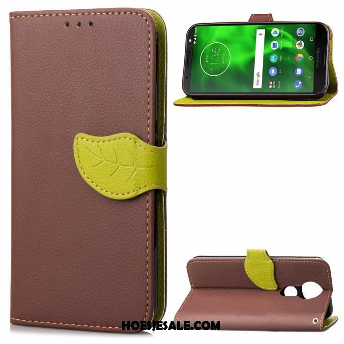 Moto E5 Hoesje Leren Etui Hoes Hanger Ondersteuning Anti-fall Sale