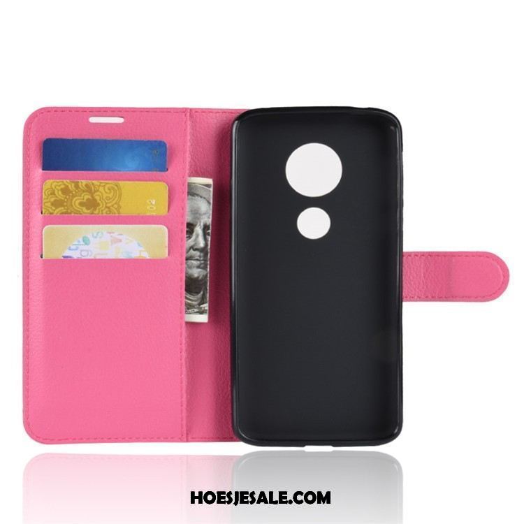 Moto E5 Hoesje Mobiele Telefoon Leren Etui Folio Hoes Zwart Sale