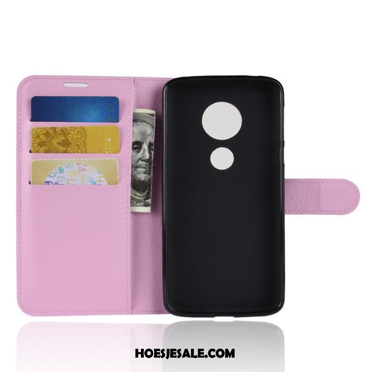 Moto E5 Hoesje Mobiele Telefoon Leren Etui Folio Hoes Zwart Sale