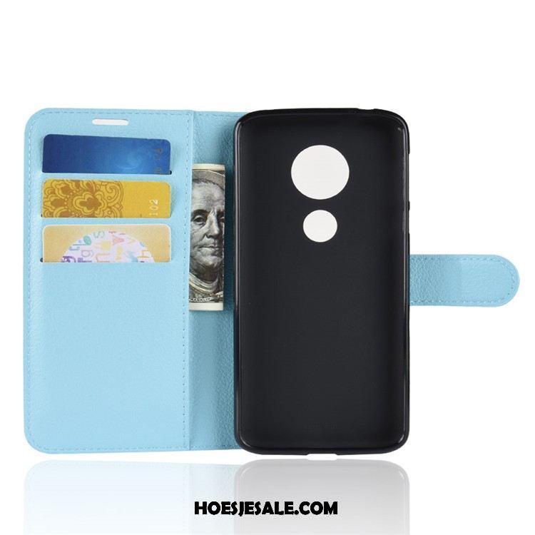 Moto E5 Hoesje Mobiele Telefoon Leren Etui Folio Hoes Zwart Sale