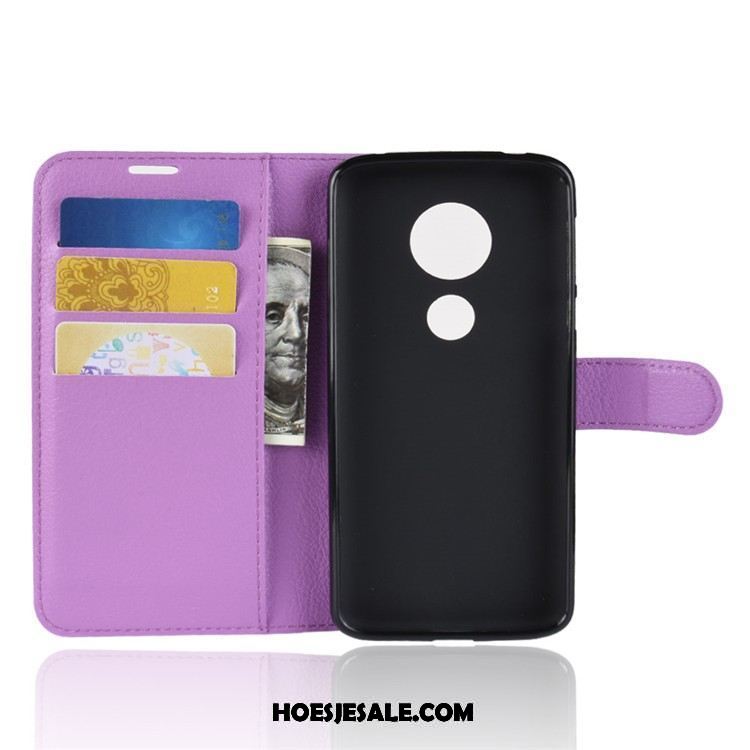 Moto E5 Hoesje Mobiele Telefoon Leren Etui Folio Hoes Zwart Sale