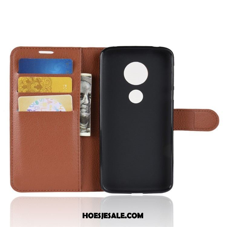 Moto E5 Hoesje Mobiele Telefoon Leren Etui Folio Hoes Zwart Sale