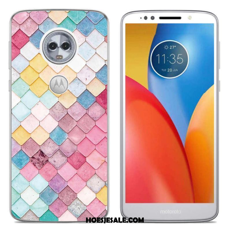 Moto E5 Hoesje Siliconen Eenvoudige Trend Spotprent Mobiele Telefoon Winkel