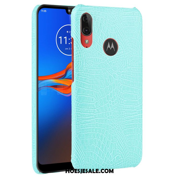 Moto E6 Plus Hoesje Leer Hoes Hard Mobiele Telefoon Krokodil Kopen