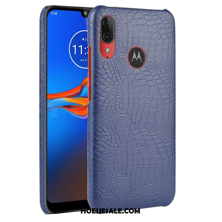 Moto E6 Plus Hoesje Leer Hoes Hard Mobiele Telefoon Krokodil Kopen