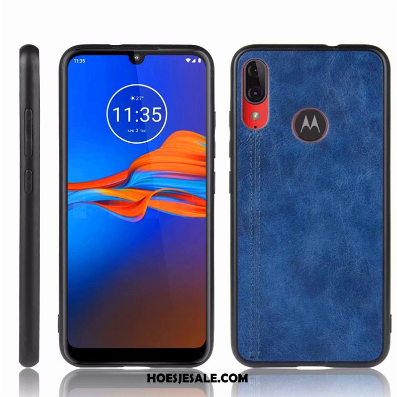 Moto E6 Plus Hoesje Mobiele Telefoon Eenvoudige Anti-fall Bescherming Blauw Aanbiedingen