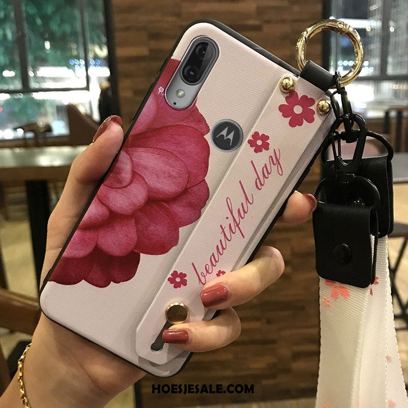 Moto E6 Plus Hoesje Roze Scheppend Hanger Zacht Bescherming Sale