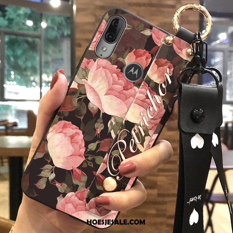 Moto E6 Plus Hoesje Roze Scheppend Hanger Zacht Bescherming Sale