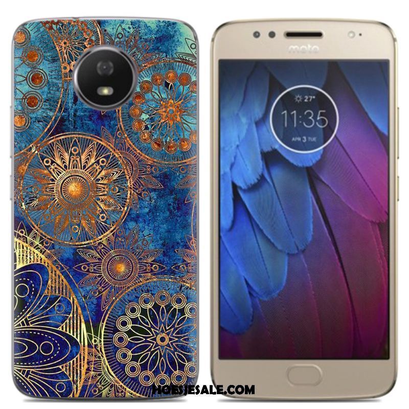 Moto G5s Hoesje Hoes Olieverfschilderij Geel Mobiele Telefoon Dun Kopen