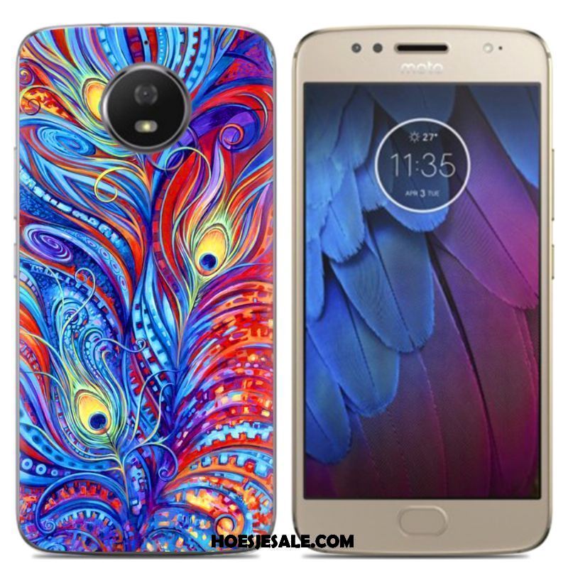 Moto G5s Hoesje Hoes Olieverfschilderij Geel Mobiele Telefoon Dun Kopen