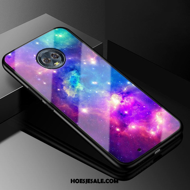 Moto G6 Hoesje Glas Purper Trendy Merk Grote All Inclusive Goedkoop